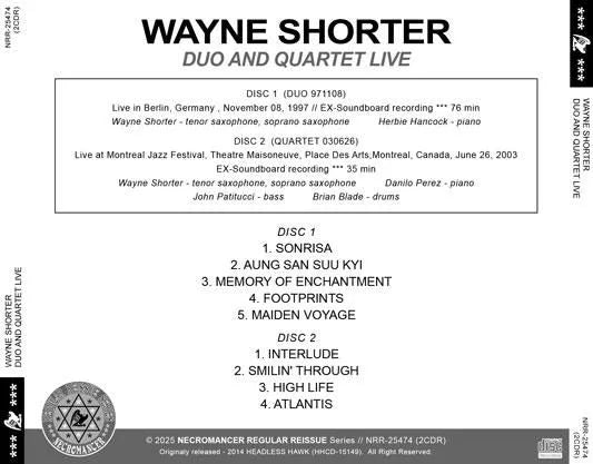 WAYNE SHORTER / DUO AND QUARTET LIVE (2CDR)