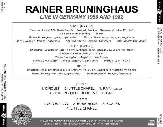 RAINER BRUNINGHAUS / LIVE IN GERMANY 1980 AND 1982 (2CDR)