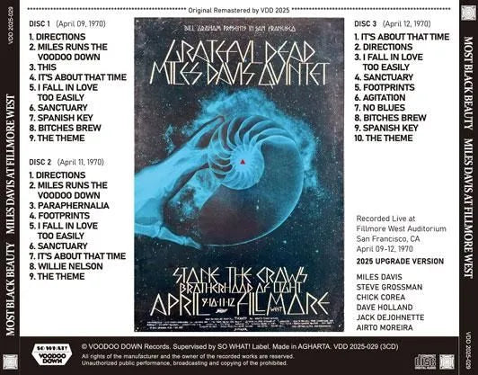 MILES DAVIS / MOST BLACK BEAUTY / LIVE AT FILLMORE WEST, APRIL 1970 2025 UPGRADE (3CD)