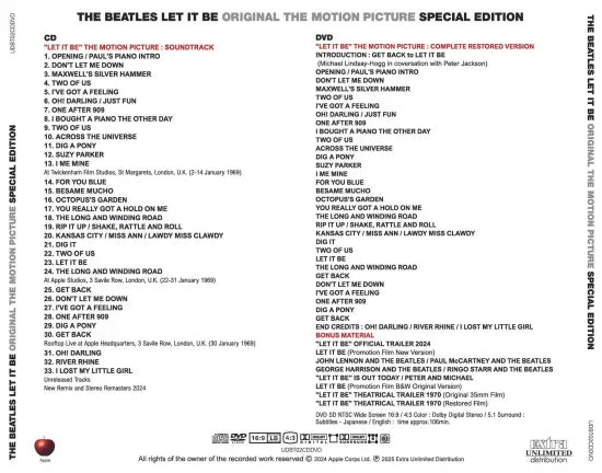 THE BEATLES / "LET IT BE" THE ORIGINAL MOTION PICTURE  SPECIAL EDITION (1CD+1DVD)