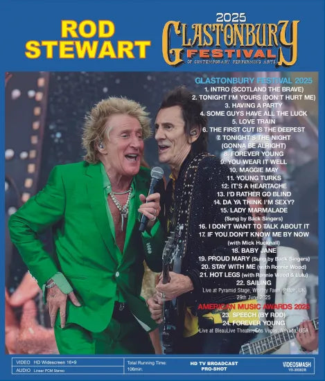 ROD STEWART / FESTIVAL DE GLASTONBURY 2025 HD Pro-shot (1BDR)