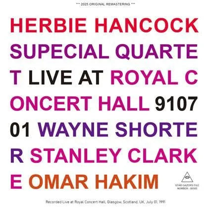 HERBIE HANCOCK SUPECIAL QUARTET / LIVE AT ROYAL CONCERT HALL 910701 (1CDR)