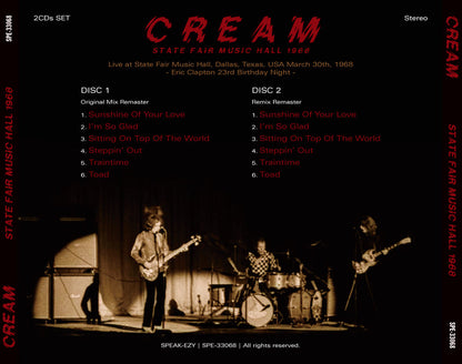 CREAM / STATE FAIR MUSIC HALL 1968 (2CD)