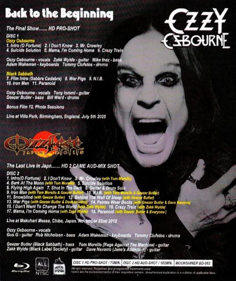 OZZY OSBOURNE / MEMORIES Regreso al principio 2025 OZZFEST JAPAN 2015 PRO SHOT (2BDR)
