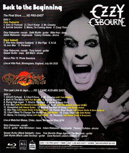 OZZY OSBOURNE / MEMORIES Regreso al principio 2025 OZZFEST JAPAN 2015 PRO SHOT (2BDR)