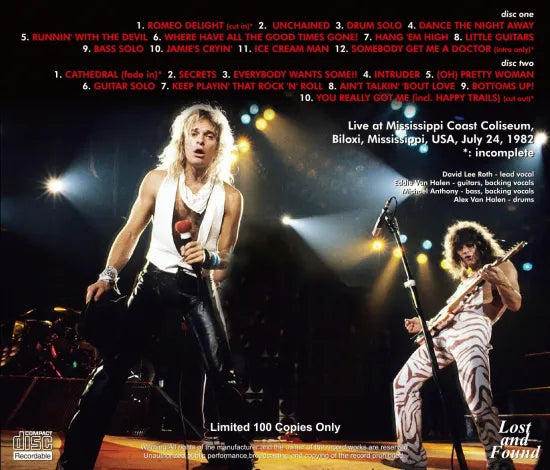 VAN HALEN / KEEP PLAYIN’ THAT ROCK ‘N’ ROLL - BILOXI 1982 Soundboard (2CDR)