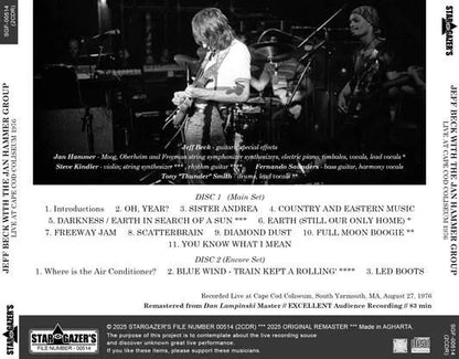 JEFF BECK WITH THE JAN HAMMER GROUP / LIVE AT CAPE COD COLISEUM 1976 (2CDR)