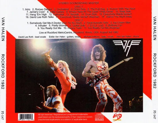 VAN HALEN / ROCKFORD 1982 STEREO SOUNDBOARD (2CDR)