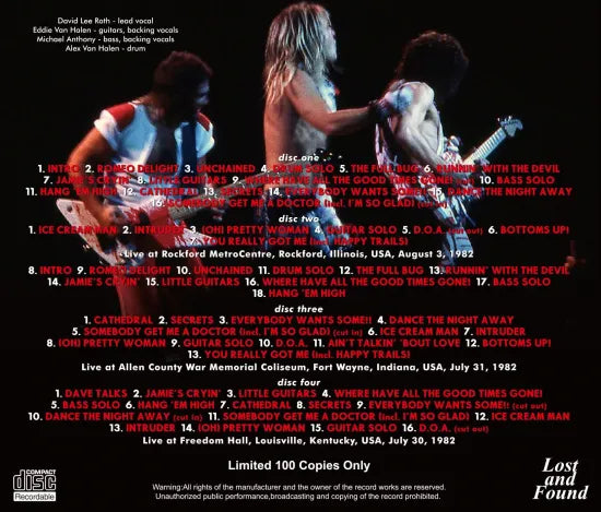 VAN HALEN / DEAD OR ALIVE 1982 SOUNDBOARD (4CDR)