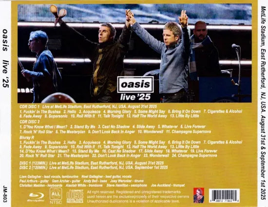 OASIS / METLIFE STADIUM, EAST RUTHERFORD. AUGUST 31ST SEPTEMBER 1ST 2025 (2CDR+2BDR)