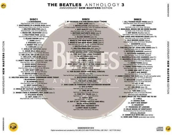 THE BEATLES / ANTHOLOGY 3 : ANNIVERSARY EDITION (3CD)