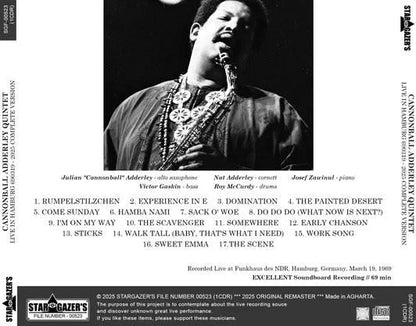 CANNONBALL ADDERLEY QUINTET / LIVE IN HAMBURG 690319 2025 COMPLETE VERSION (1CDR)
