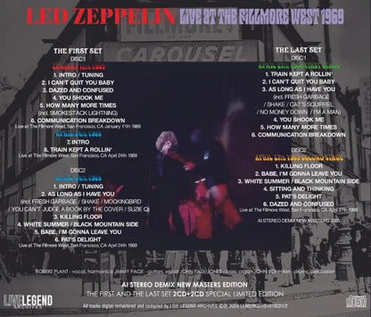LED ZEPPELIN / EN VIVO EN EL FILLMORE WEST 1969 EL PRIMER SET + EL ÚLTIMO SET (EDICIÓN LIMITADA DE 4 CD)