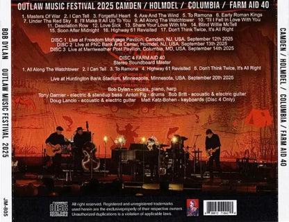 BOB DYLAN / OUTLAW MUSIC FESTIVAL CAMDEN / HOLMDEL / COLUMBIA / FARM AID 40 (4CDR)