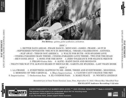 PAT METHENY / LIVE AT GRAN TEATRO NACIONAL 250915 (2CDR)