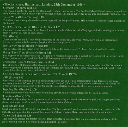 CREAM / SWEETS (2CD) West London 1967