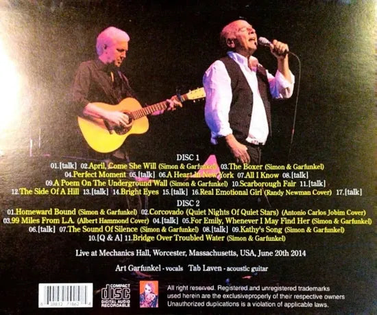 Art Garfunkel / Mechanics Hall 2014 (2CDR)