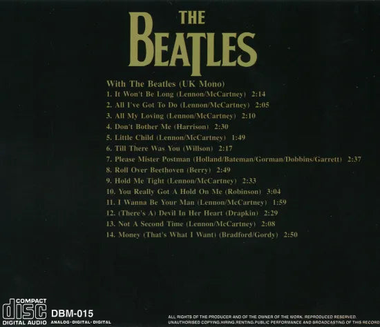 THE BEATLES / WITH THE BEATLES [UK Mono Dr Ebbetts DBM-015] (1CD)