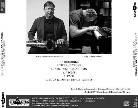 CHRIS POTTER & CRAIG TABORN / LIVE IN COLOGNE 250331 (1CDR)