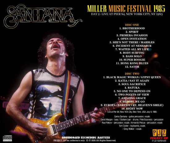 SANTANA / MILLER MUSIC FESTIVAL 1985 (2CDR)