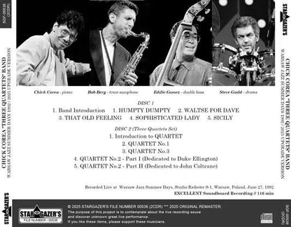 CHICK COREA "THREE QUARTETS" BAND / WARSAW JAZZ SUMMER DAYS 1992 - 2025 UPGRADE VERSION (2CDR)