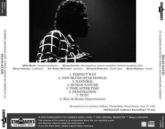 MILES DAVIS / AT ACADEMY OF MUSIN 910623 / 2025 UPGRADE VERSION (1CDR)