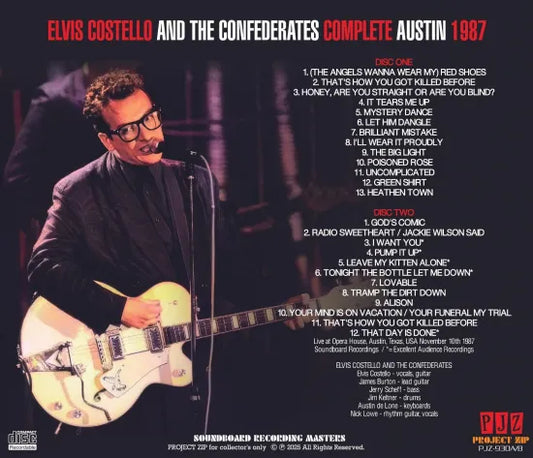 ELVIS COSTELLO AND THE CONFEDERATES  / COMPLETE AUSTIN 1987 (2CDR)