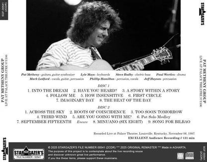 PAT METHENY GROUP / LIVE AT PALACE THEATRE 971106 (2CDR)