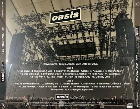 OASIS / Live '25 10.25 TOKYO “NAKED” (2CDR)