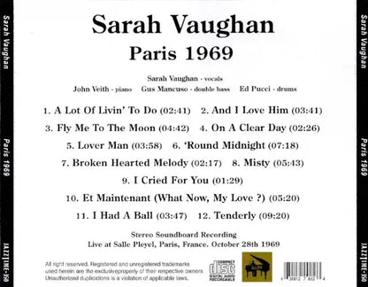 Sarah Vaughan / Paris 1969 SOUNDBOARD (1CDR)
