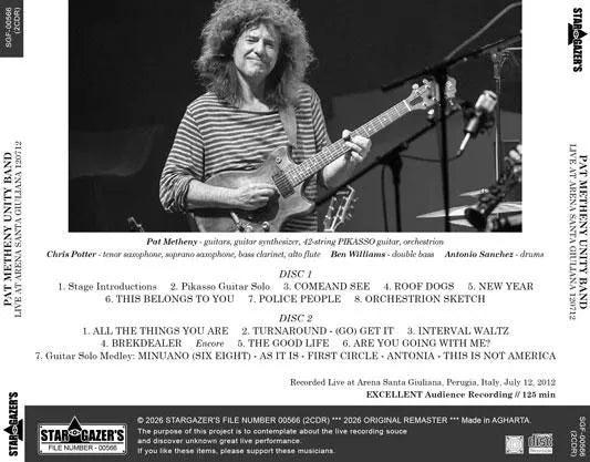 PAT METHENY UNITY BAND / LIVE AT ARENA SANTA GIULIANA 120712 (2CDR)