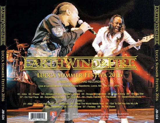 Earth, Wind & Fire / Lucca Summer Festiva 2016 STEREO SOUNDBOARD (2CDR)