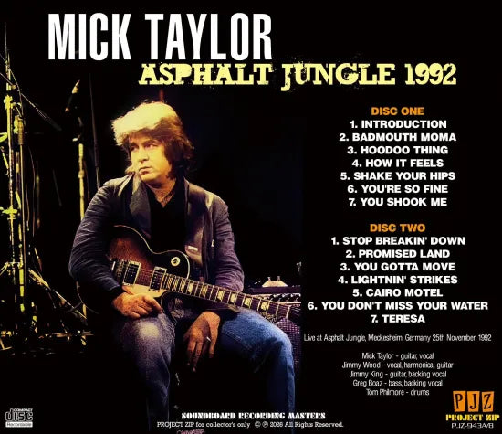 MICK TAYLOR / ASPHALT JUNGLE 1992 SOUNDBOARD (2CD)