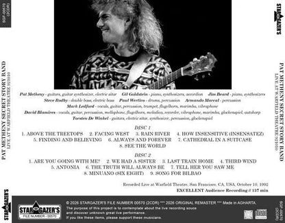 PAT METHENY SECRET STORY BAND / LIVE AT WARFIELD THEATRE 921010 (2CDR)