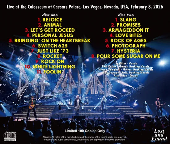 DEF LEPPARD / OPENING NIGHT IN LAS VEGAS 2026 (2CDR)