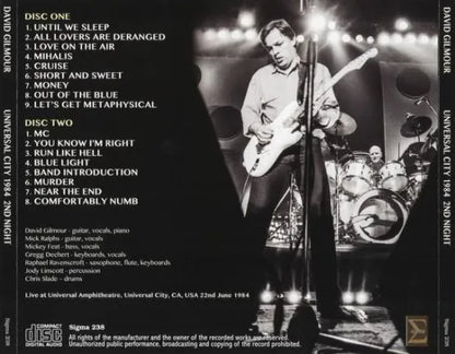 DAVID GILMOUR / UNIVERSAL CITY 1984 2nd NIGHT (2CD)