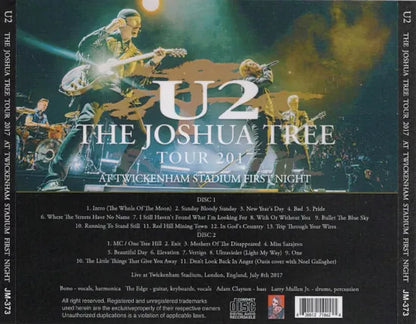 U2 / The Joshua Tree Tour 2017 Twickenham Stadium First Night (2CDR)
