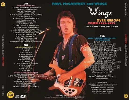PAUL McCARTNEY & WINGS / WINGS OVER EUROPE TOUR 1972-1973 (2CD+1DVD)