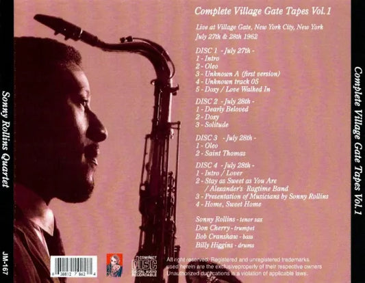 Sonny Rollins Quartet / Complete Village Gate Tapes 1962 Vol.1&2 (8CDR)