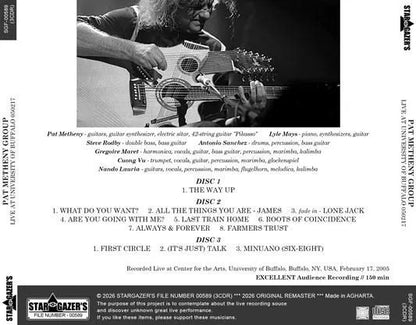 PAT METHENY GROUP / LIVE AT UNIVERSITY OF BUFFALO 050217 (3CDR)