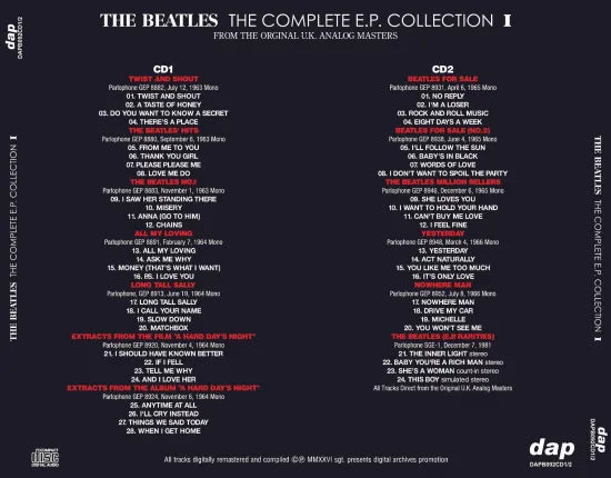 THE BEATLES / THE COMPLETE E.P. COLLECTION I FROM THE ORGINAL U.K. ANALOG MASTERS (2CD)