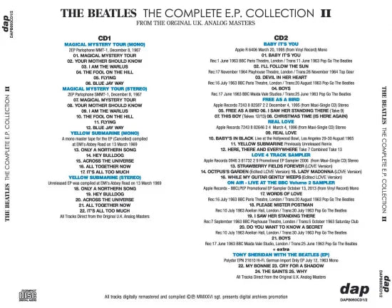 THE BEATLES / THE COMPLETE E.P. COLLECTION II FROM THE ORGINAL U.K. ANALOG MASTERS (2CD)