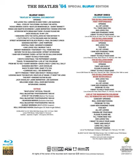 THE BEATLES / BEATLES '64 SPECIAL BLURAY EDITION (2BDR)