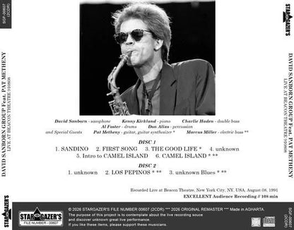 DAVID SANBORN GROUP FEATURTING PAT METHENY / LIVE AT BEACON THEATRE 910808 (2CDR)