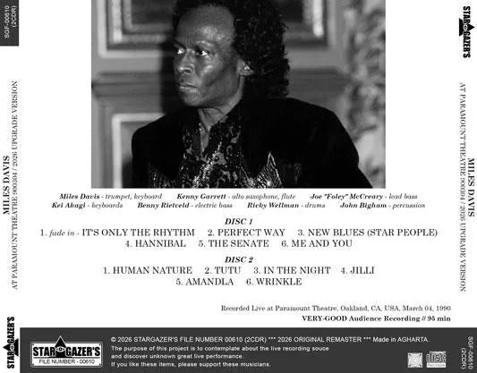 MILES DAVIS / AT PARAMOUNT THEATRE 900304 2026 UPGRADE VERSION (2CDR)