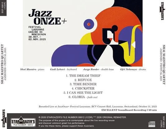 SHAI MAESTRO QUARTET / JAZZONZE+ FESTIVAL 2025 (1CDR)