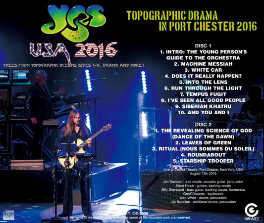 YES / TOPOGRAPHIC DRAMA IN PORT CHESTER 2016 SOUNDBOARD (2CDR)