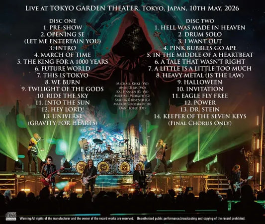 HELLOWEEN / THIS IS TOKYO 2ND DAY 2026 STEREO SOUNDBOARD (2CDR)