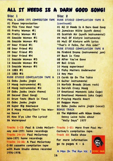 PAUL McCARTNEY / A MAN ON THE RUN VOL.2 TMOQ GAZETTE VOLUME 56 (2CD)