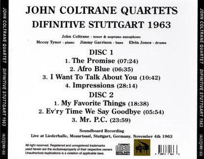 JOHN COLTRANE QUARTET / DIFINITIVE STUTTGART 1963 SOUNDBOARD (2CDR)